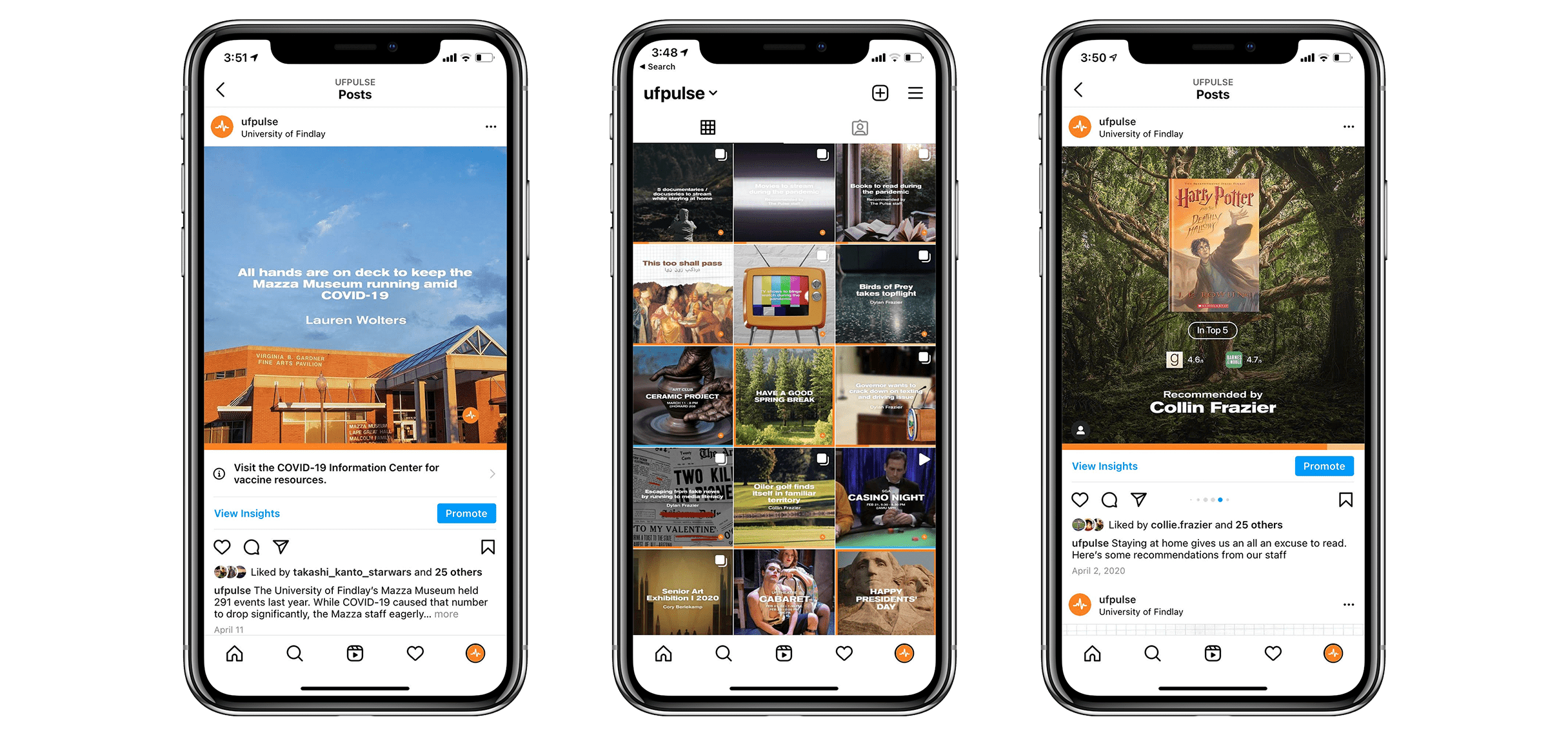 Instagram redesign, shown on iPhone screens